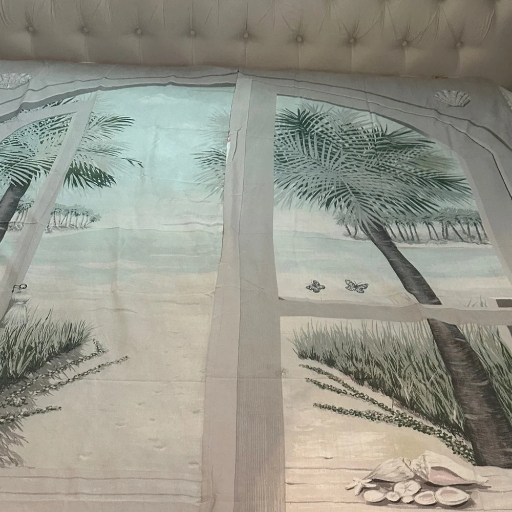 Set of curtain panels Tropical Beach Scene
